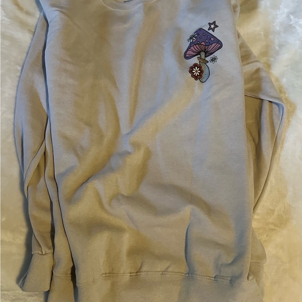 Men's Crewneck Sweater with Mushroom Design